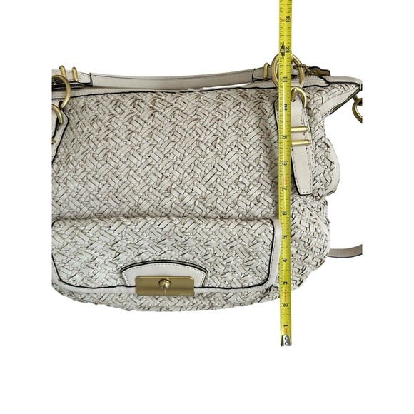 Coach Kristin Pinnacle Woven Leather Laila Large Satchel L1169-29341 Cream - Picture 11 of 16